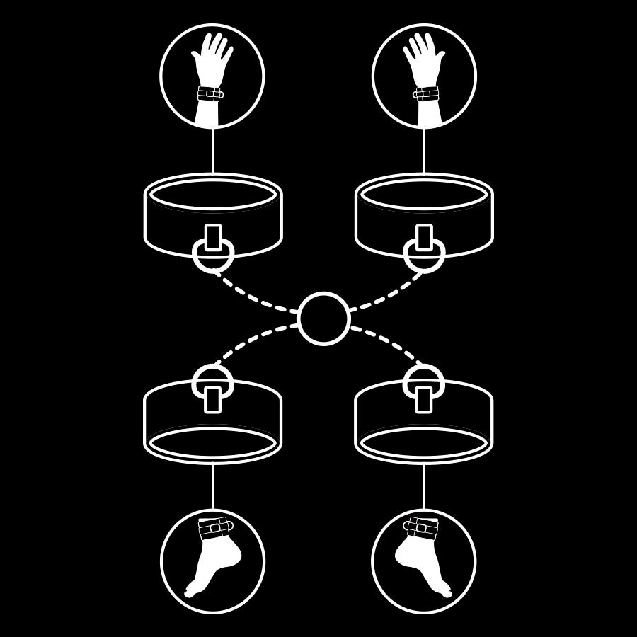 JUEGO DE ESPOSAS PARA MANO Y TOBILLO CON FORRO DE NOPRENE