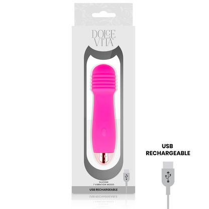 DOLCE VITA™ - PINK 7 THREE-SPEED RECHARGEABLE VIBRATOR