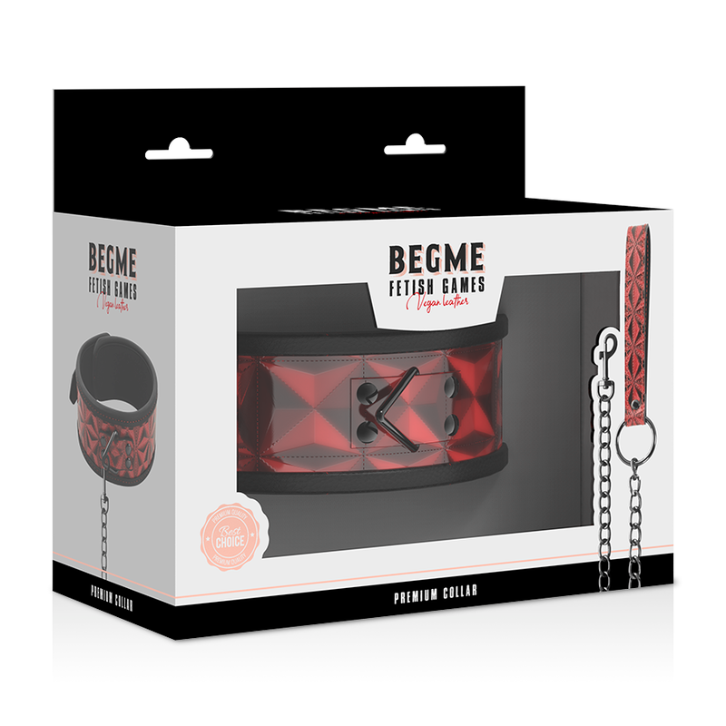 BEGME - COLLAR DE PIEL VEGANA PREMIUM RED EDITION