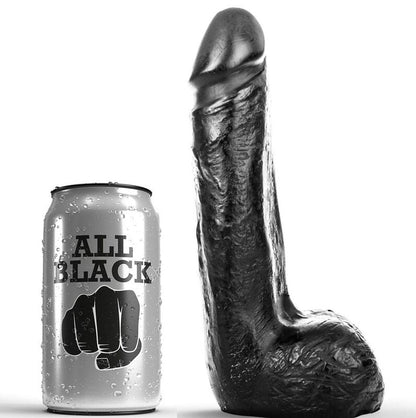 ALL BLACK - DILDO REALISTA PRETO SUAVE 20 CM