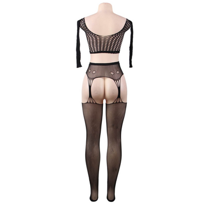 QUEEN LINGERIE BODYSTOCKING LONG SLEEVE TOP SL