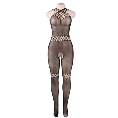 QUEEN LINGERIE MULTISTRAPS SLING HOLLOW BODYSTOCKING SL