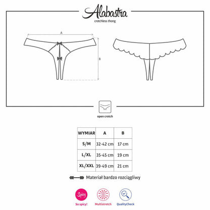 OBSESSIVE - ALABASTRA THONG CROTCHLESS WHITE S/M