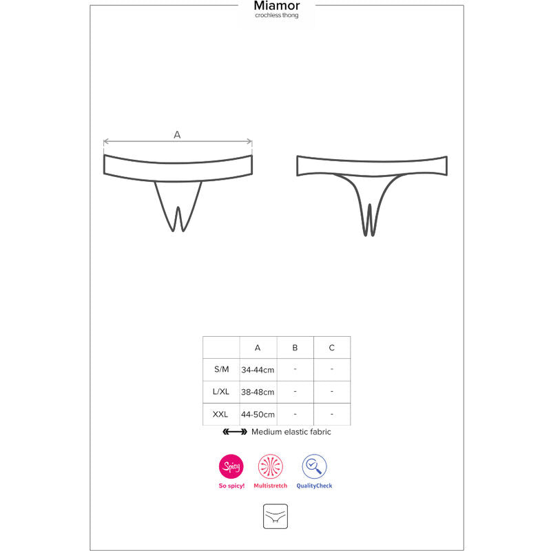 OBSESSIVE - MIAMOR CROTHLESS PANTIES L/XL