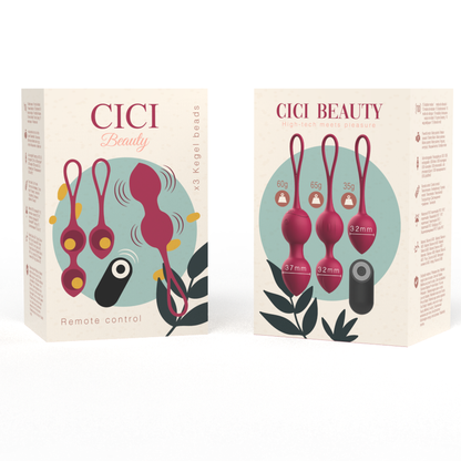 CICI BEAUTY™- CONTROLE REMOTO PREMIUM SILICONE 3 VIBRANTES KEGEL BEADS