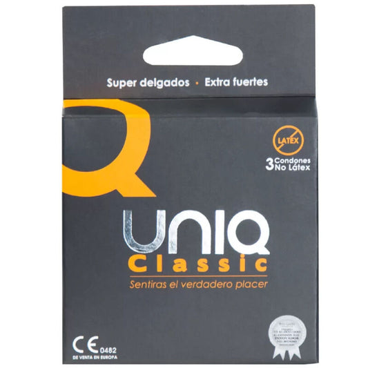 UNIQ - CONDONES CLÁSICOS SIN LÁTEX 3 UNIDADES