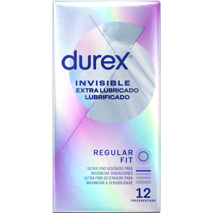 DUREX - INVISIBLE EXTRA LUBRICADO 12 UNIDADES