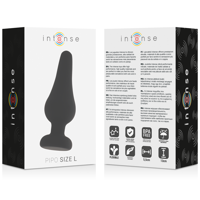 PIPO L SILICONE INTENSE ANAL PLUG BLACK 13 CM