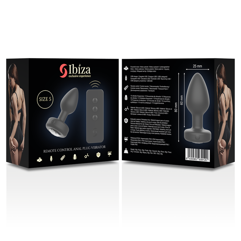 IBIZA - CONTROLE REMOTO ANAL PLUG VIBRADOR TAMANHO S