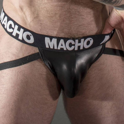 MALE - MX25NC JOCK BLACK LEATHER M