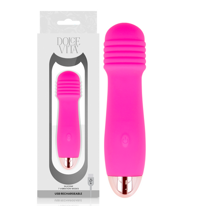 DOLCE VITA™ - PINK 7 THREE-SPEED RECHARGEABLE VIBRATOR