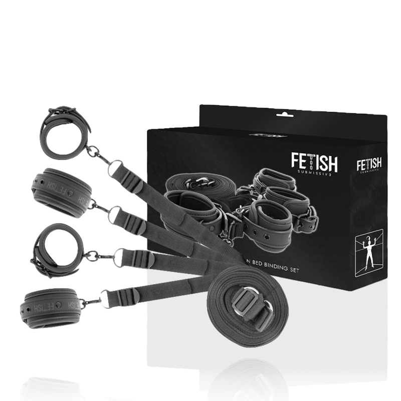 FETISH SUBMISSIVE - CONJUNTO DE PUNHO E CORDA COM FORRO DE NEOPRENE