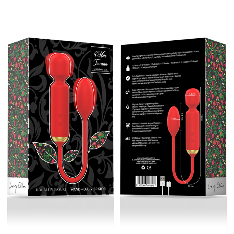 MIA™ - TUSCANY DOUBLE WAND OF PLEASURE + EGG VIBRATOR