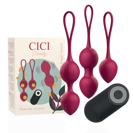 CICI BEAUTY™- CONTROLE REMOTO PREMIUM SILICONE 3 VIBRANTES KEGEL BEADS