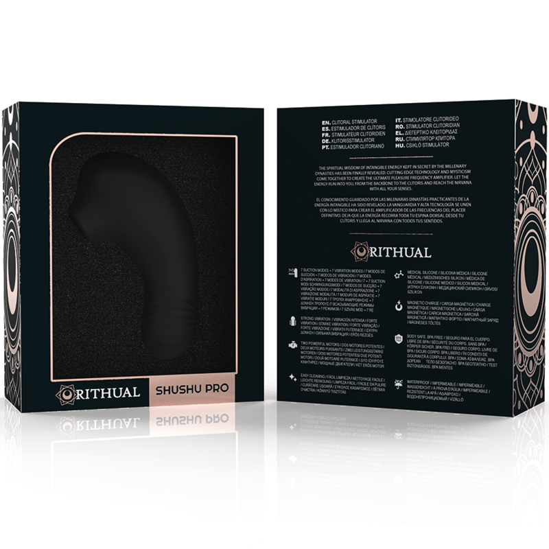 RITHUAL™ - ESTIMULADOR SHUSHU PRO CLITORAL 2 MOTORES POTENTES PRETO