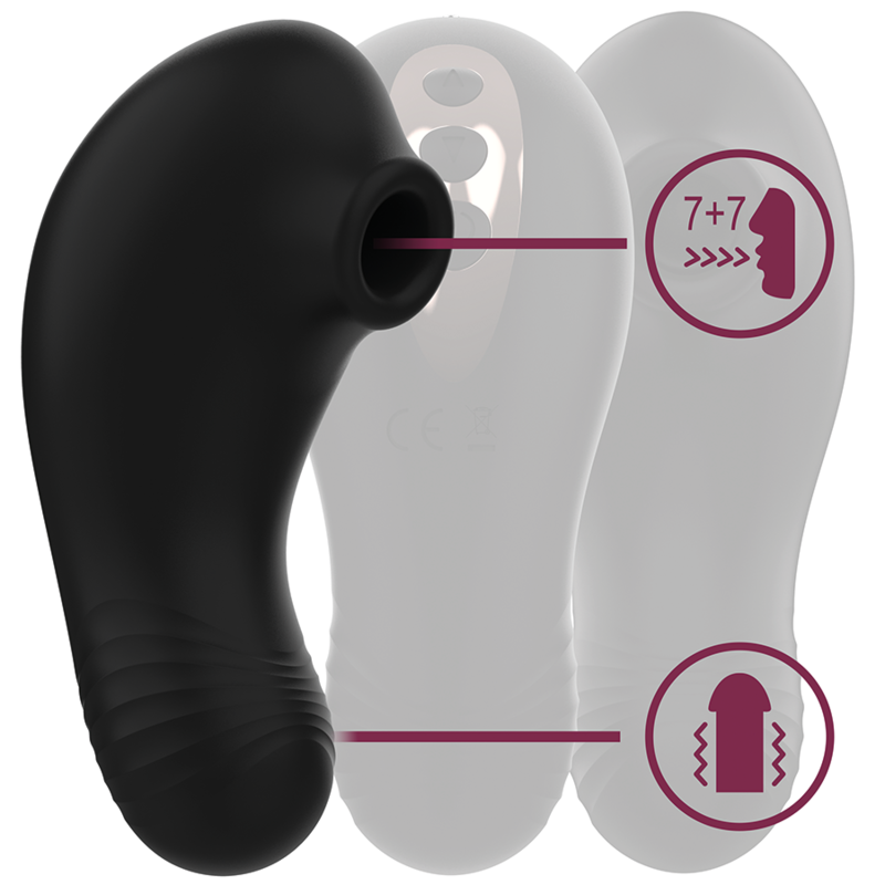 RITHUAL™ - ESTIMULADOR SHUSHU PRO CLITORAL 2 MOTORES POTENTES PRETO