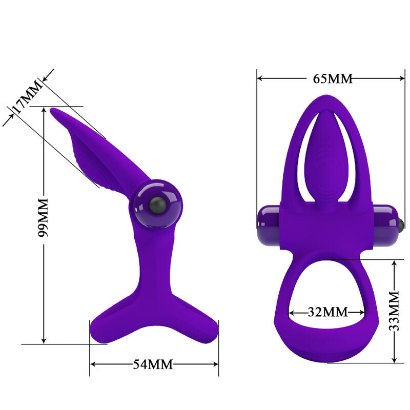 ANEL VIBRADOR 10 VIBRAÇÕES SILICONE VIOLETA