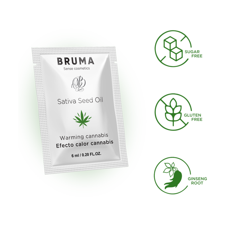 BRUMA™ - SATIVA SEED OIL SLIDING GEL AQUECEDOR SABOR CANNABIS 6 ML