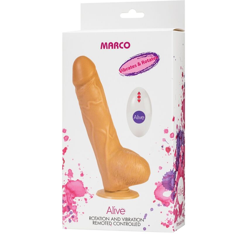 VIBRADOR DE PÊNIS MARCO REALÍSTICO E CONTROLE REMOTO ROTADOR 19 CM