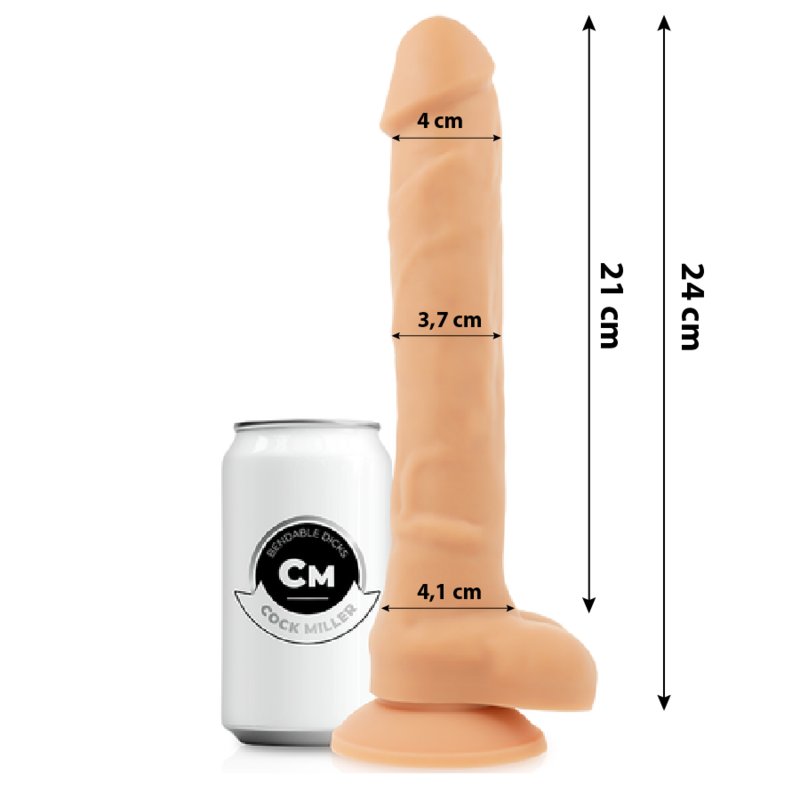 DILDO DENSIDADE DE SILICONE ARTICULÁVEL COCKSIL 24 CM