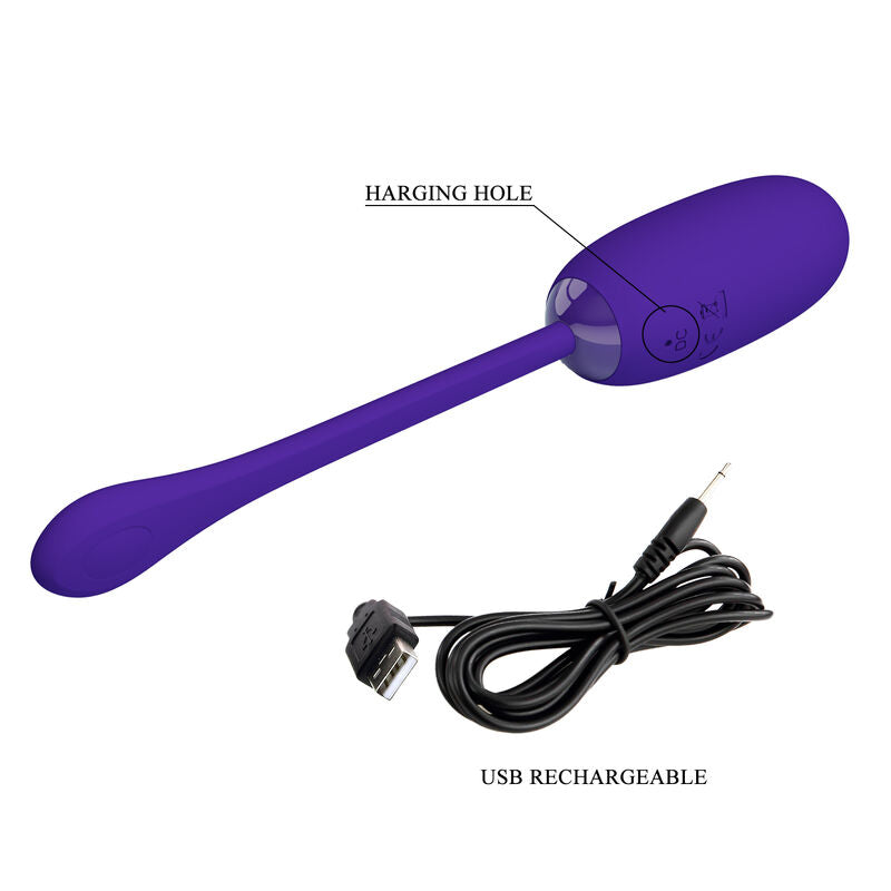 OVO VIBRATÓRIO RECARREGÁVEL IMPERMEÁVEL JULIUS ROXO