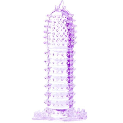 BAINHA PARA PÉNIS COM PONTOS ESTIMULANTES ROXO 14 CM