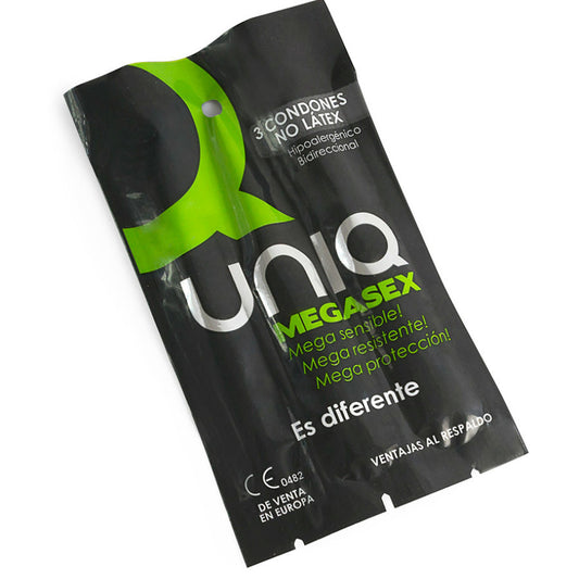 UNIQ - MEGASEX LATEX FREE SENSITIVE PRESERVATIVOS 3 UNIDADES