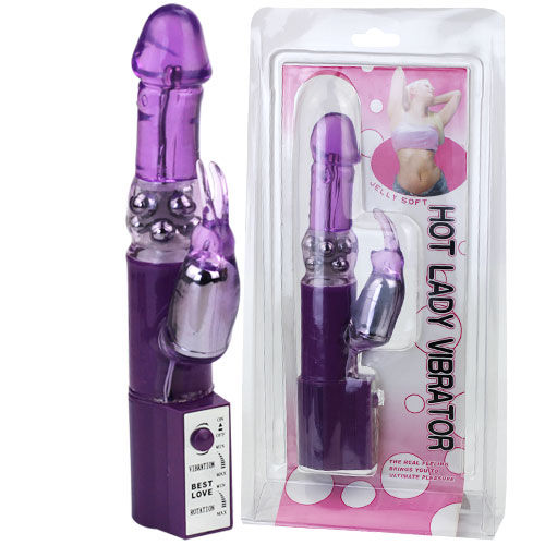 VIBRADOR HOT LADY II COELHO PÉROLA ROTATOR