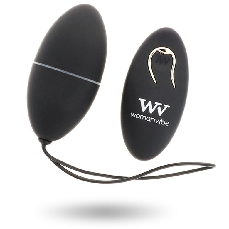 WOMANVIBE - OVO VIBRATÓRIO COM CONTROLE REMOTO PRETO SILICONE PRETO