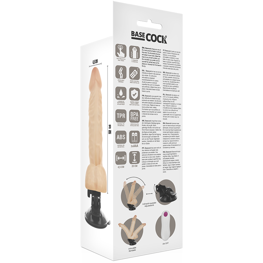 BASECOCK™ - VIBRADOR ARTICULÁVEL CONTROLE REMOTO 20 CM