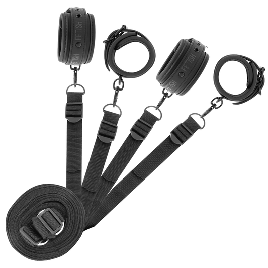 FETISH SUBMISSIVE - CONJUNTO DE PUNHO E CORDA COM FORRO DE NEOPRENE