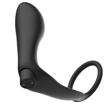 ANILLO PARA EL PENE CON CONTROL REMOTO PLUG ANAL NEGRO RECARGABLE